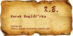 Kerek Boglárka névjegykártya